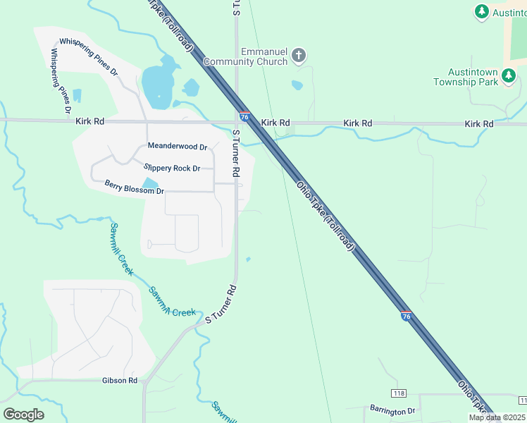 map of restaurants, bars, coffee shops, grocery stores, and more near 3505 South Turner Road in Canfield