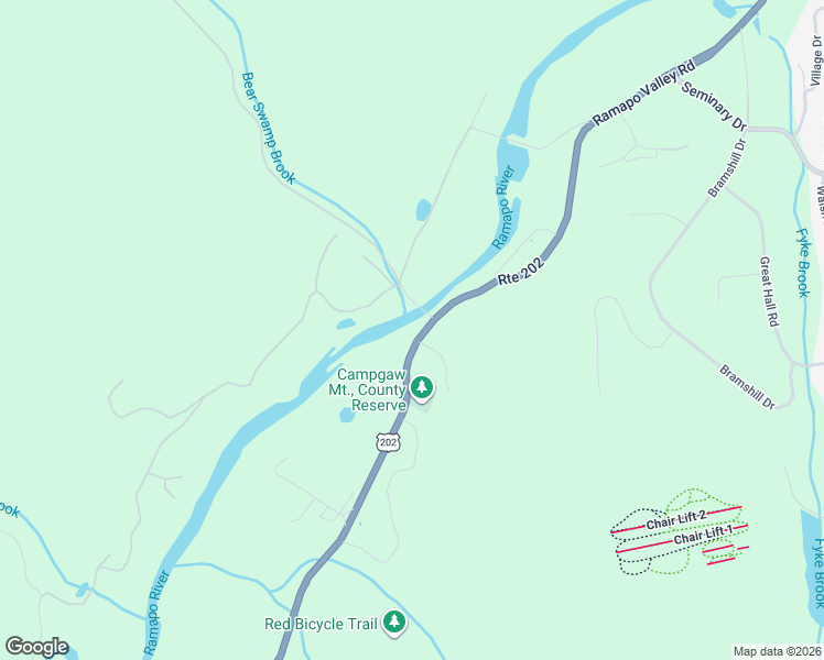 map of restaurants, bars, coffee shops, grocery stores, and more near 980 Ramapo Valley Road in Mahwah