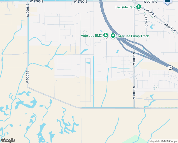 map of restaurants, bars, coffee shops, grocery stores, and more near 3352 South 2410 West in Syracuse