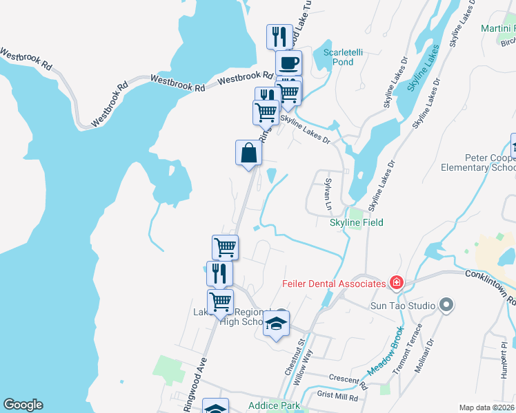 map of restaurants, bars, coffee shops, grocery stores, and more near 10 Fern Place in Ringwood