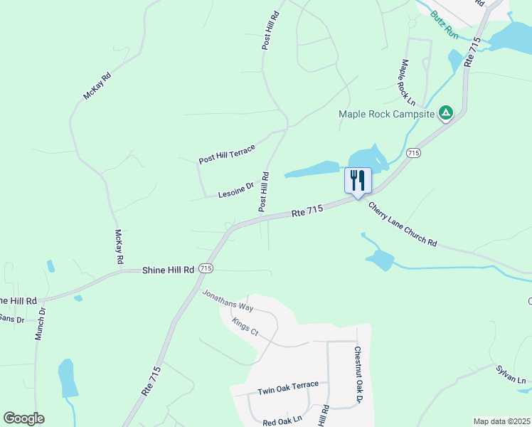 map of restaurants, bars, coffee shops, grocery stores, and more near 3093 Pennsylvania 715 in Henryville