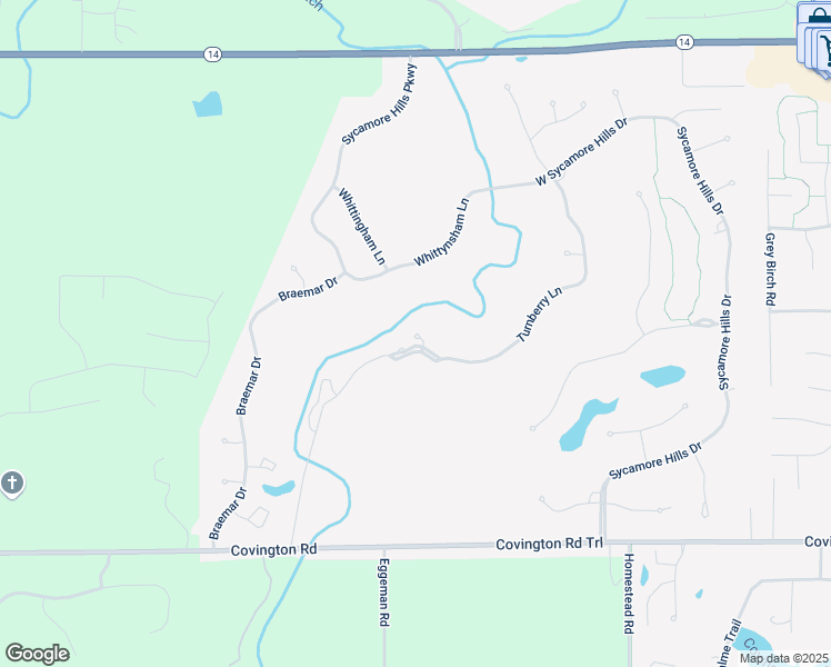 map of restaurants, bars, coffee shops, grocery stores, and more near 2316 Turnberry Lane in Fort Wayne