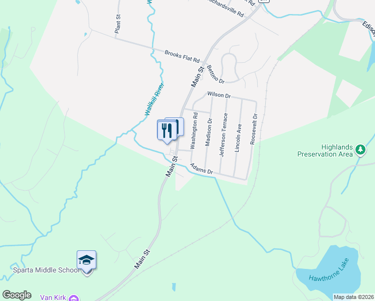 map of restaurants, bars, coffee shops, grocery stores, and more near 337 Main Street in Ogdensburg