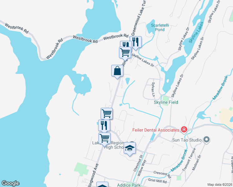map of restaurants, bars, coffee shops, grocery stores, and more near 10 Fern Place in Ringwood