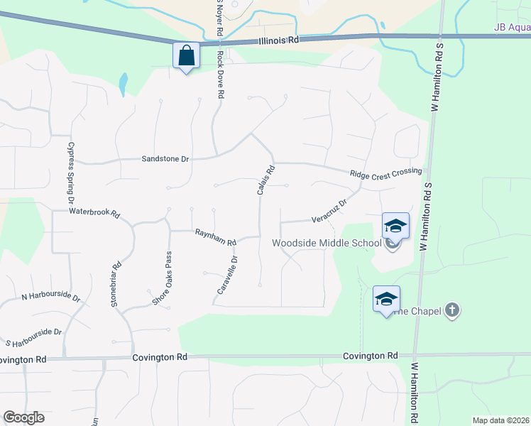 map of restaurants, bars, coffee shops, grocery stores, and more near 2009-2017 Calais Road in Fort Wayne