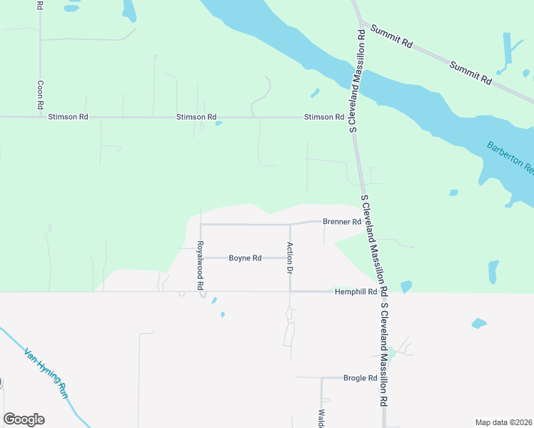 map of restaurants, bars, coffee shops, grocery stores, and more near 3291 Brenner Road in Barberton