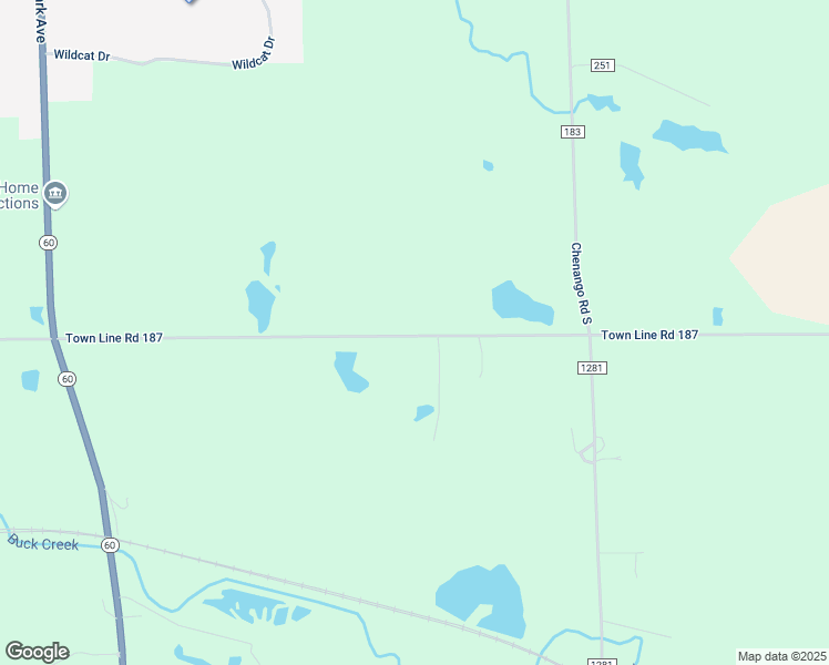 map of restaurants, bars, coffee shops, grocery stores, and more near 5606 Town Line Road 187 in New London
