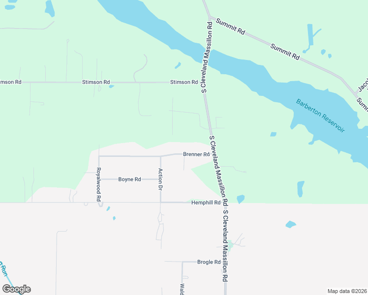 map of restaurants, bars, coffee shops, grocery stores, and more near 3185 Brenner Road in Barberton