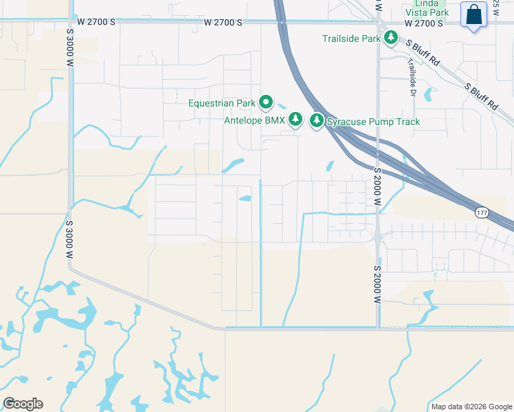 map of restaurants, bars, coffee shops, grocery stores, and more near 3301 South 2410 West in Syracuse
