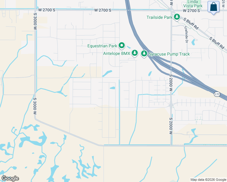 map of restaurants, bars, coffee shops, grocery stores, and more near 3292 South 2410 West in Syracuse