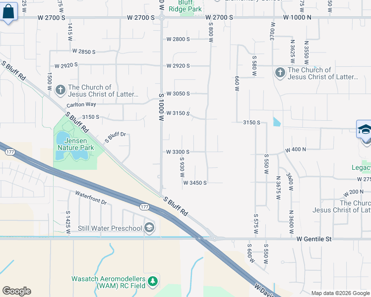 map of restaurants, bars, coffee shops, grocery stores, and more near 3334 South 930 West in Syracuse