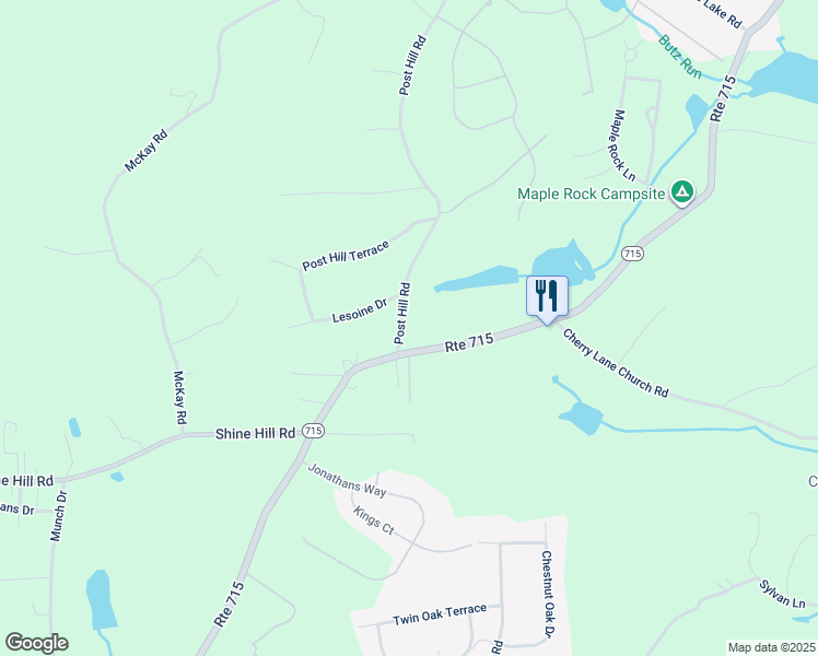 map of restaurants, bars, coffee shops, grocery stores, and more near 621 Post Hill Road in Henryville