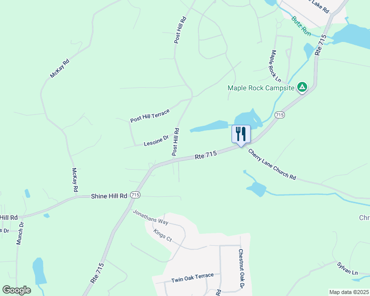 map of restaurants, bars, coffee shops, grocery stores, and more near 621 Post Hill Road in Henryville