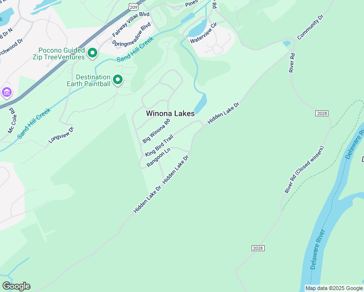 map of restaurants, bars, coffee shops, grocery stores, and more near 141 Hiker's Drive in East Stroudsburg