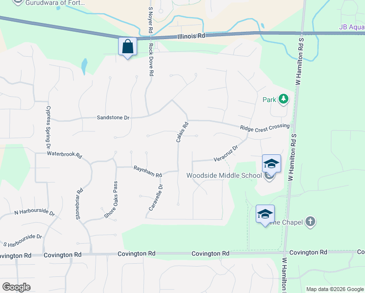 map of restaurants, bars, coffee shops, grocery stores, and more near 13919 Pendleton Mills Court in Fort Wayne