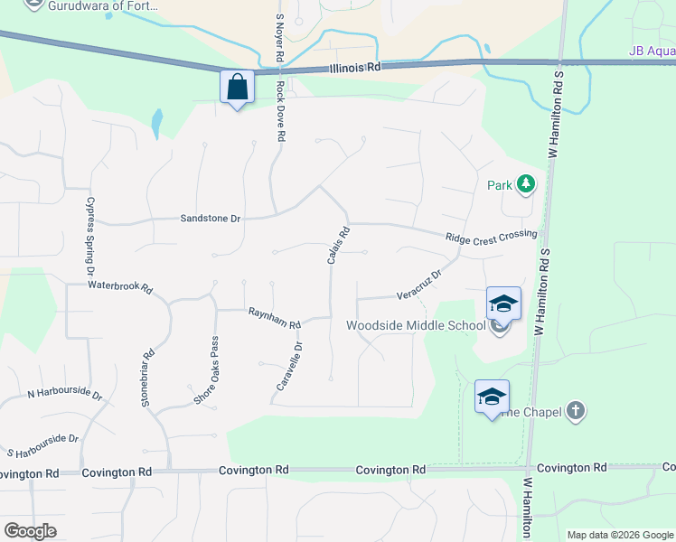 map of restaurants, bars, coffee shops, grocery stores, and more near 13919 Pendleton Mills Court in Fort Wayne