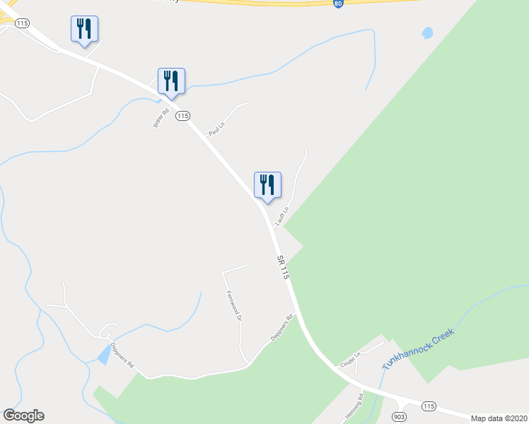 map of restaurants, bars, coffee shops, grocery stores, and more near 3892 SR 115 in Blakeslee