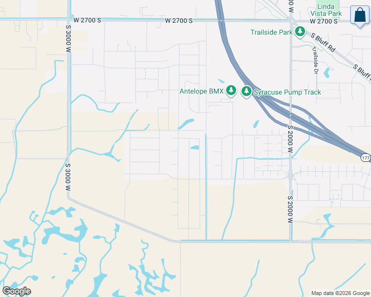 map of restaurants, bars, coffee shops, grocery stores, and more near 3274 South 2460 West in Syracuse