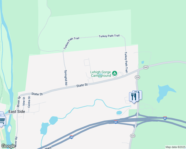 map of restaurants, bars, coffee shops, grocery stores, and more near 3614 Rocky Hill Road in White Haven