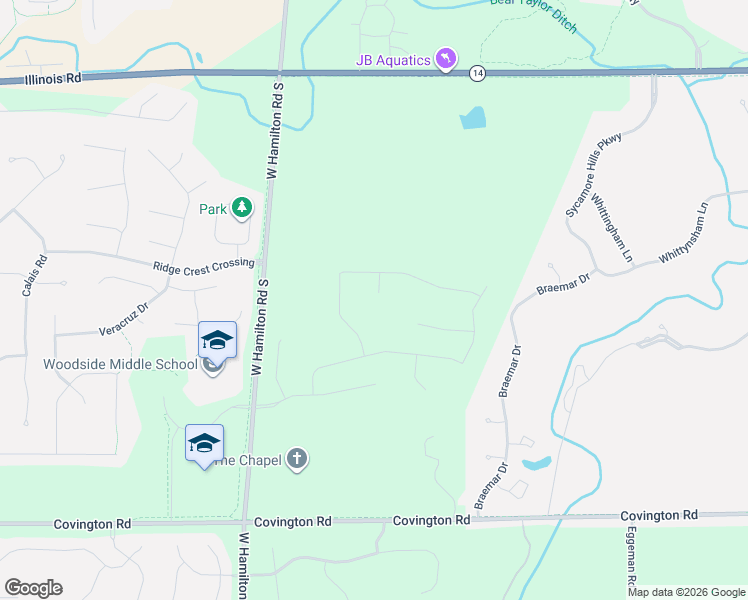 map of restaurants, bars, coffee shops, grocery stores, and more near 12719 Covington Road in Fort Wayne