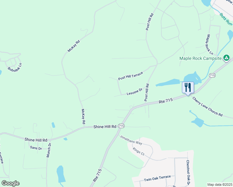 map of restaurants, bars, coffee shops, grocery stores, and more near 150 Lesoine Drive in Henryville