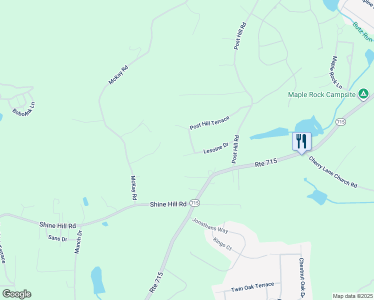 map of restaurants, bars, coffee shops, grocery stores, and more near 150 Lesoine Drive in Henryville