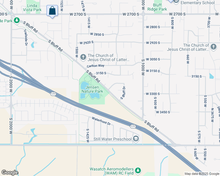 map of restaurants, bars, coffee shops, grocery stores, and more near South Bluff Drive in Syracuse