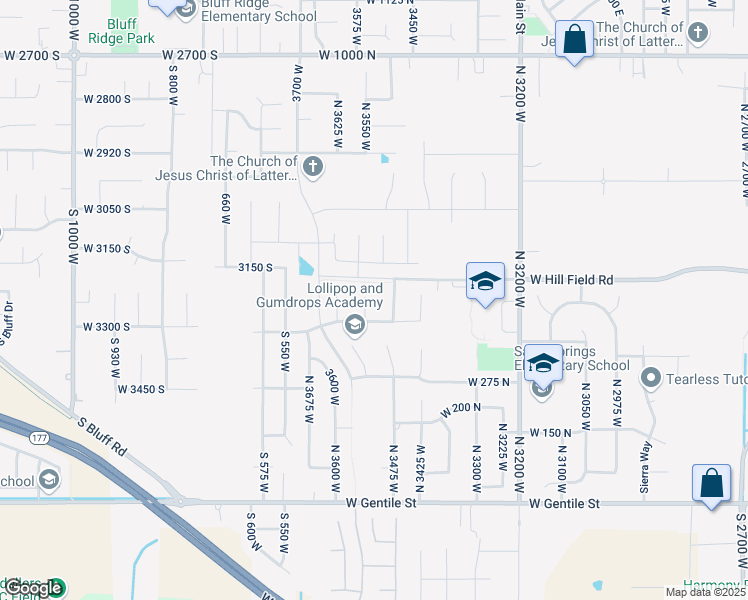 map of restaurants, bars, coffee shops, grocery stores, and more near 454 North 3550 West in Layton