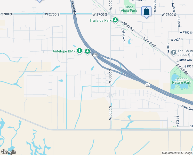 map of restaurants, bars, coffee shops, grocery stores, and more near 2112 West 3250 South in Syracuse