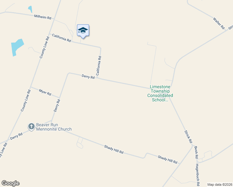 map of restaurants, bars, coffee shops, grocery stores, and more near 71 California Road in Watsontown