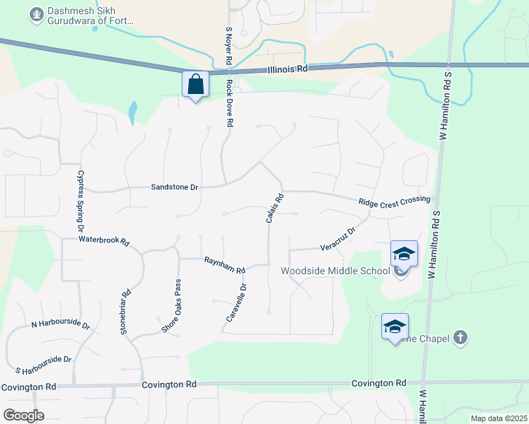 map of restaurants, bars, coffee shops, grocery stores, and more near 13919 Pendleton Mills Court in Fort Wayne