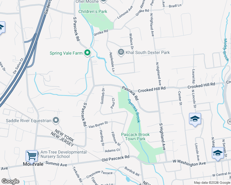 map of restaurants, bars, coffee shops, grocery stores, and more near 19 Paul Court in Pearl River