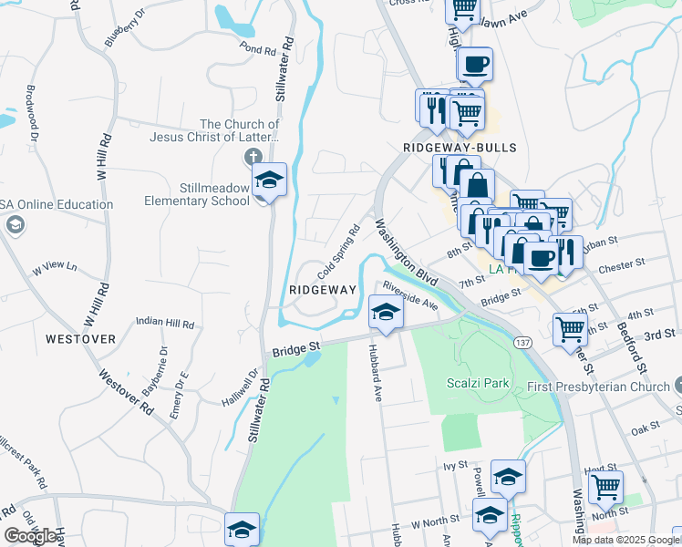 map of restaurants, bars, coffee shops, grocery stores, and more near in Stamford