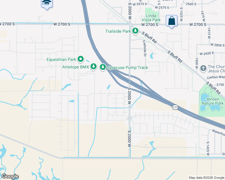 map of restaurants, bars, coffee shops, grocery stores, and more near 2126 West Lydia Lane in Syracuse