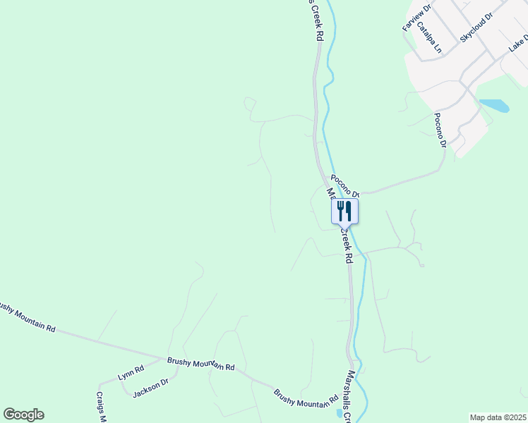 map of restaurants, bars, coffee shops, grocery stores, and more near 196 Robin Lane in East Stroudsburg