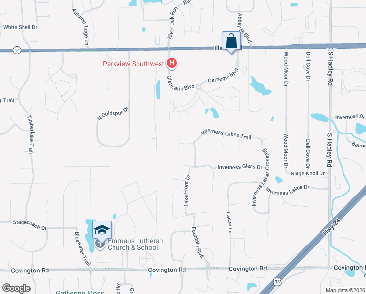map of restaurants, bars, coffee shops, grocery stores, and more near 1809 Heather Ct in Fort Wayne