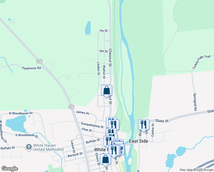 map of restaurants, bars, coffee shops, grocery stores, and more near 30 Middleburg Road in White Haven