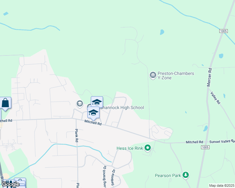 map of restaurants, bars, coffee shops, grocery stores, and more near 3832 Mitchell Road in New Castle