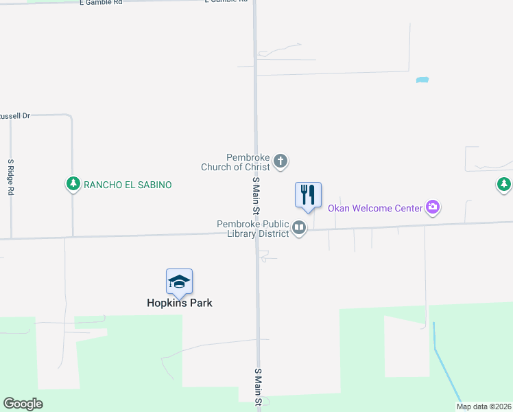 map of restaurants, bars, coffee shops, grocery stores, and more near 3879 South Main Street in Hopkins Park