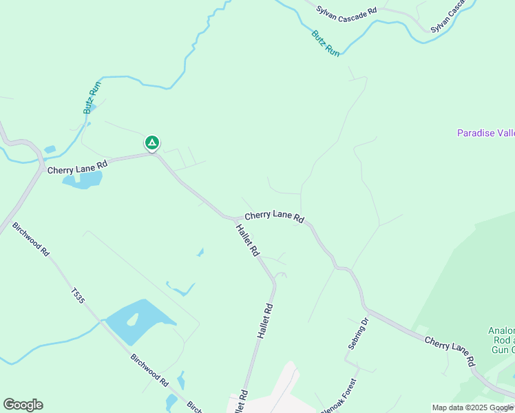 map of restaurants, bars, coffee shops, grocery stores, and more near 1181 Cherry Lane Road in East Stroudsburg