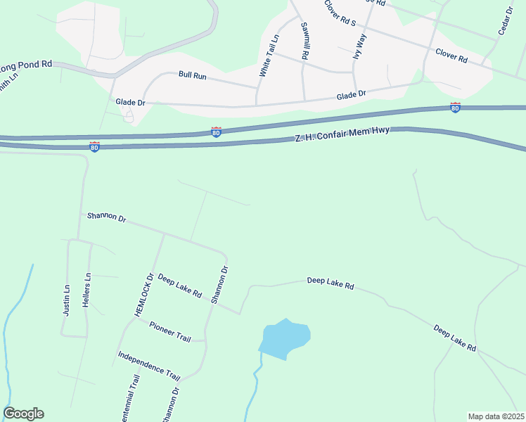map of restaurants, bars, coffee shops, grocery stores, and more near 252 Victory Lane in Long Pond