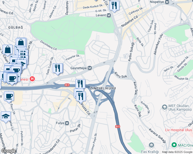 map of restaurants, bars, coffee shops, grocery stores, and more near 15 Müselles Sokak in Şişli