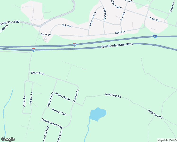 map of restaurants, bars, coffee shops, grocery stores, and more near 252 Victory Lane in Long Pond