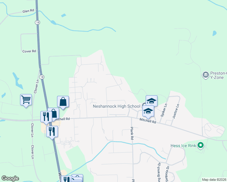 map of restaurants, bars, coffee shops, grocery stores, and more near 4180 Bristol Lane in New Castle