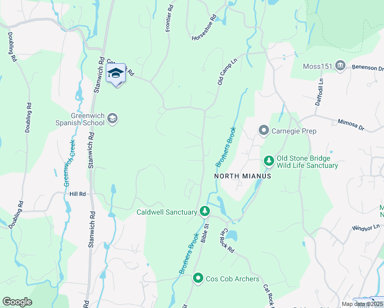 map of restaurants, bars, coffee shops, grocery stores, and more near 142 Cat Rock Road in Greenwich