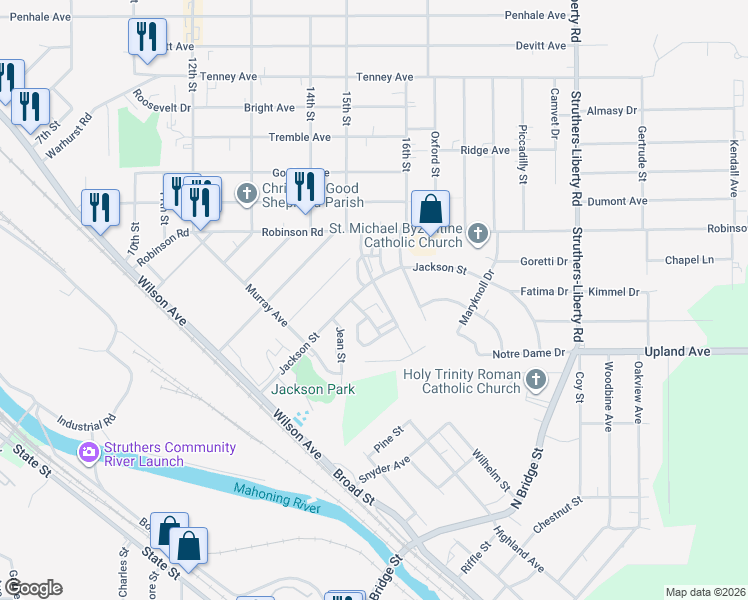 map of restaurants, bars, coffee shops, grocery stores, and more near 26 Douglas Drive in Campbell