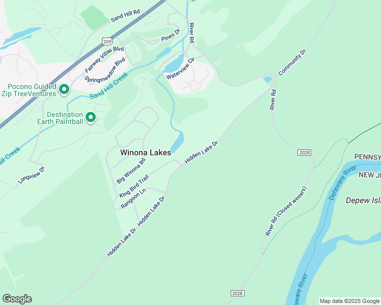 map of restaurants, bars, coffee shops, grocery stores, and more near 831 Hidden Lake Drive in East Stroudsburg