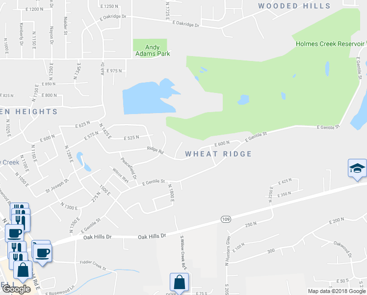 map of restaurants, bars, coffee shops, grocery stores, and more near 532 Peregrine Cove in Layton