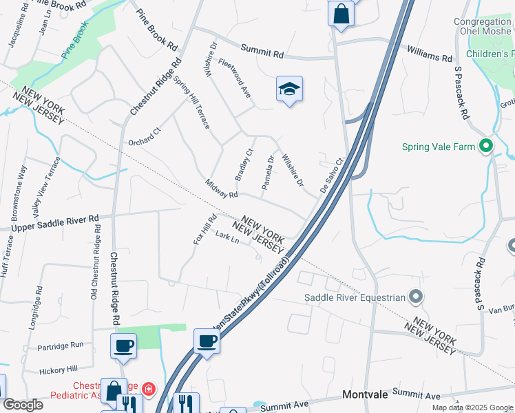 map of restaurants, bars, coffee shops, grocery stores, and more near 12 Midway Rd in Spring Valley
