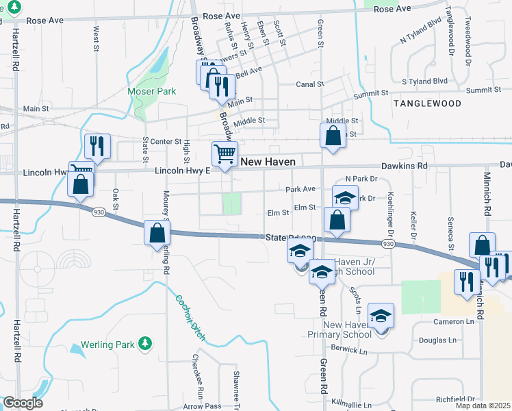 map of restaurants, bars, coffee shops, grocery stores, and more near 1000 Prospect Avenue in New Haven